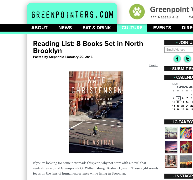 Greenpointers - 8books set in NBrooklyn
