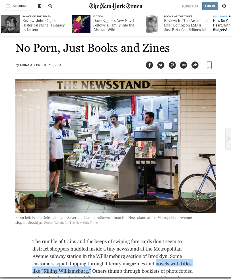 New York Times - no porn, just books-Screen shot