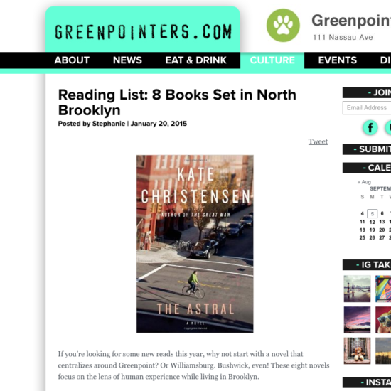 Greenpointers - 8books set in NBrooklyn